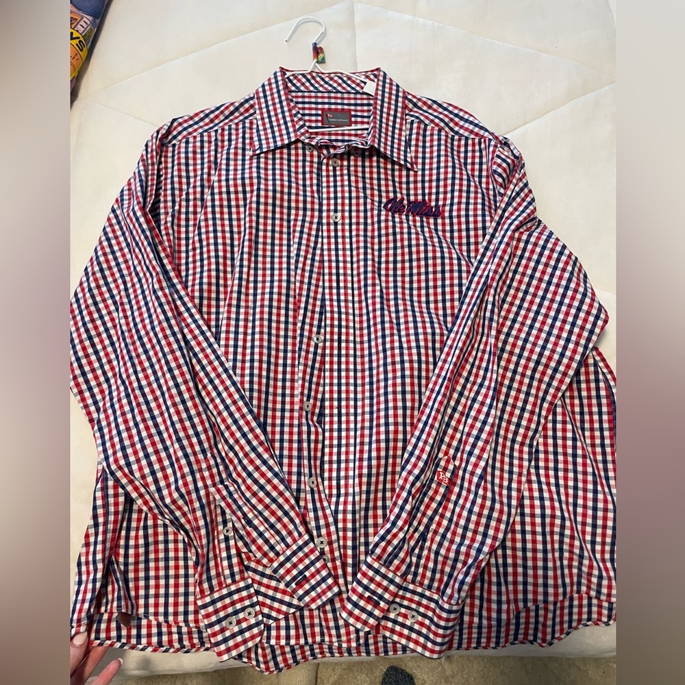 Ole Miss Plaid button down